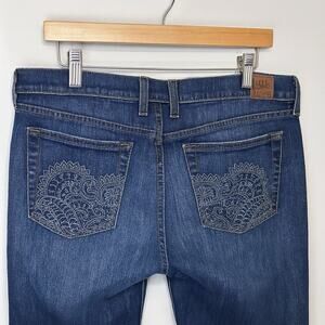 VTG Y2K Lucky Brand Jeans 14 Flare Medium Wash Henna Embroidered Sweet N Low USA